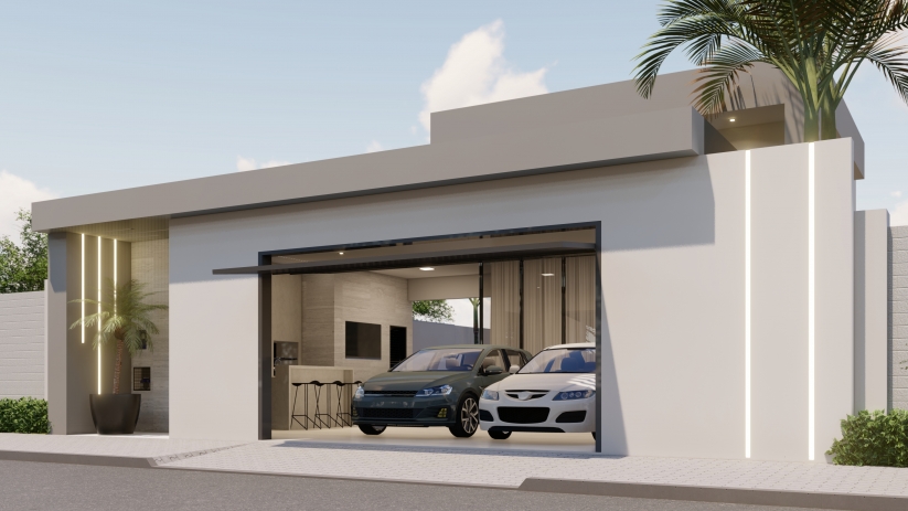 Plantas de casas com garagem para 2 carros