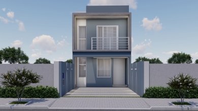 Planta de Casa Sobrado com até 125m² e 3 dormitórios